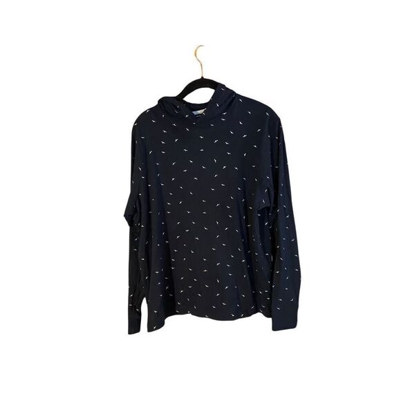 Denim & flower, men’s Ricky Singh, navy blue bird, print pull over top size larg - Picture 2 of 4